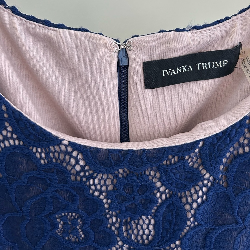 Ivanka Trump Lace Navy Sheath Dress - Picture 8 of 16